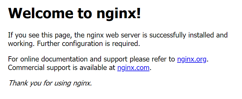 Стартовая страница Nginx