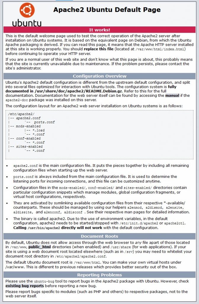 Начальная страница Apache - Настройка Seafile для синхронизации и общего доступа к файлам в Ubuntu 20.04