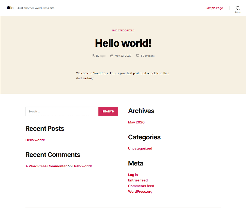 Стартовая страница сайта на WordPress