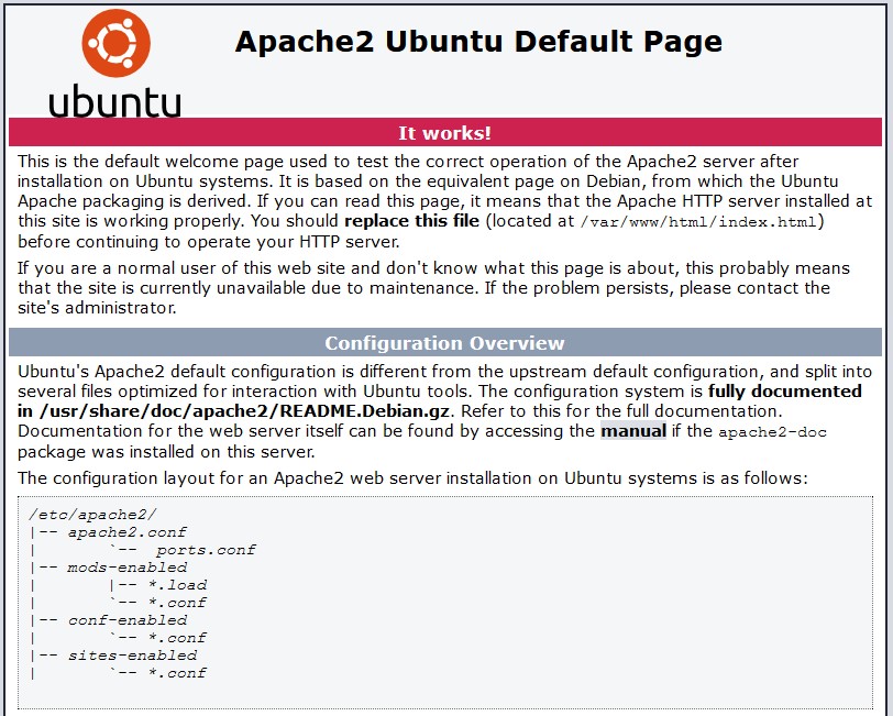Дефолтная страница Apache