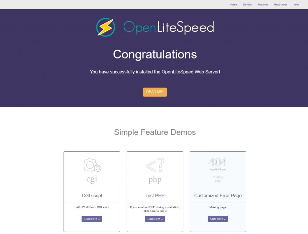 Стартовая страница сайта - Как установить OpenLiteSpeed на Ubuntu 20.04