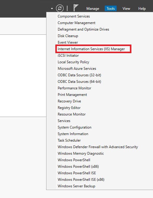 Internet Information Services (IIS) Manager