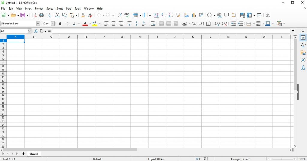 Аналог MS Excel из пакета LibreOffice