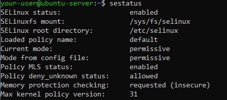 Просмотр состояния SELinux - Введение в SELinux под Ubuntu 20.04