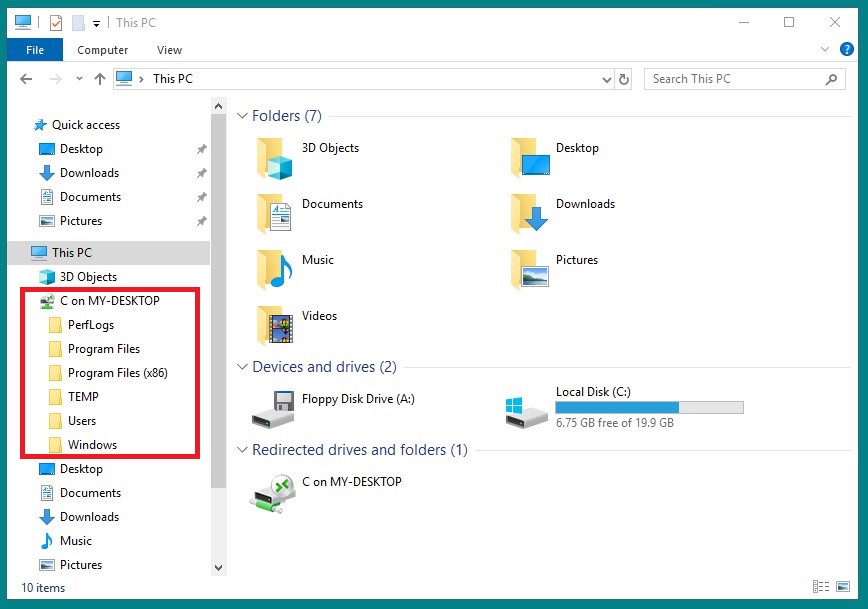 Рабочий стол удалённого сервера - Копирование файлов на VPS под Windows