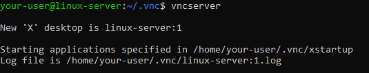 Запуск сервера VNC