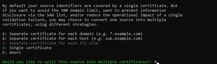 Выбор единичного домена - Установка бесплатного сертификата Let’s Encrypt на Apache