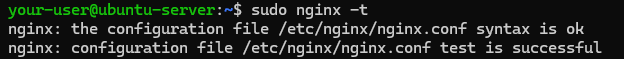 Проверка синтаксиса конфигурации Nginx