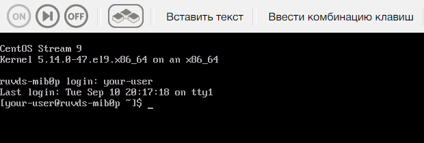 Подключение к серверу при помощи терминала аварийного доступа