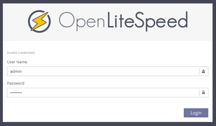 Подключение к панели управления OpenLiteSpeed