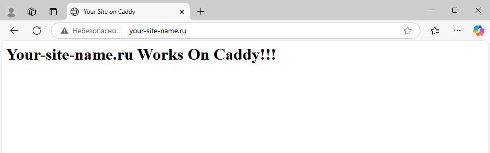Подключение к сайту, работающему на Caddy