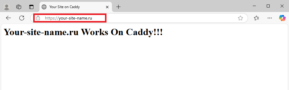 Подключение к сайту на Caddy с применением протокола HTTPS
