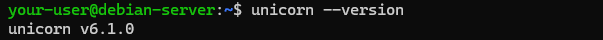 Вывод версии Unicorn