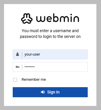 Аутентификация в Webmin, установленном на Ubuntu и Debian