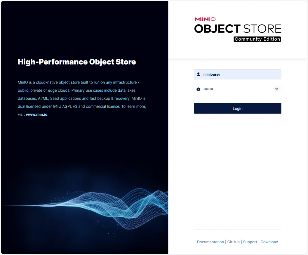 Подключение к веб-панели - Как развернуть S3-хранилище MinIO