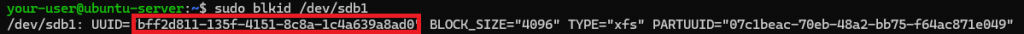 UUID - уникальный идентификатор раздела - Как настроить XFS-раздел на "Большом Диске"