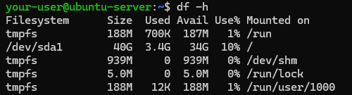 Вывод команды df - Как настроить XFS-раздел на "Большом Диске"