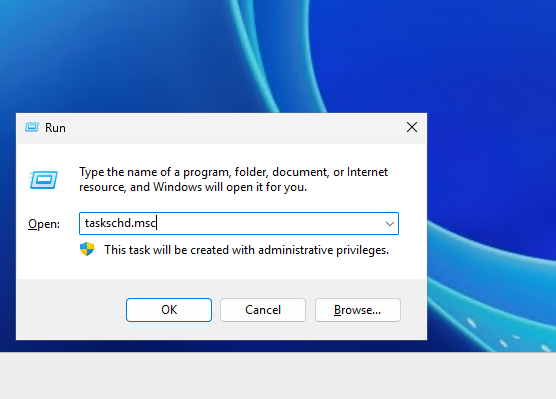 Запуск планировщика заданий в Windows Server