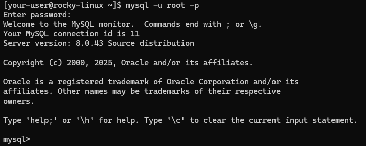 Интерфейс командной строки MySQL