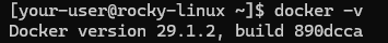 Вывод версии Docker на Rocky Linux