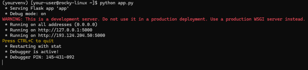Запуск тестового Flask-приложения на Rocky Linux и CentOS
