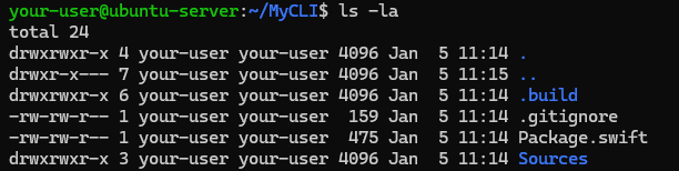 Вывод содержимого каталога проекта