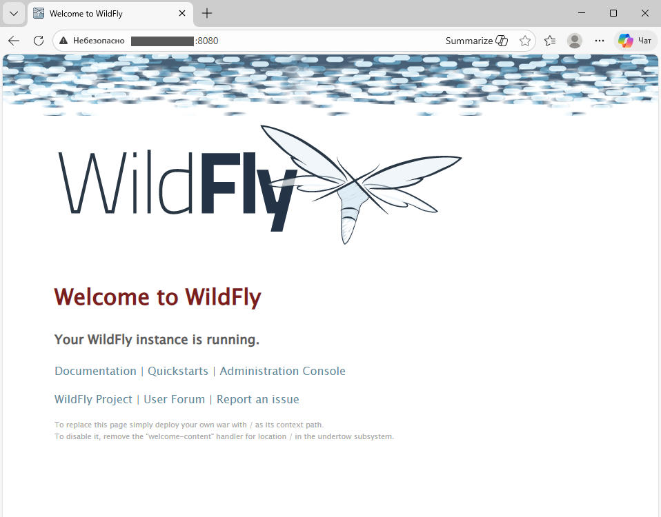 Страница WildFly