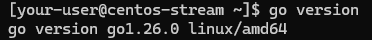 Вывод версии Go в CentOS Stream и Rocky Linux
