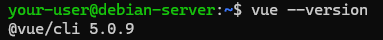 Вывод версии Vue.js на Ubuntu и Debian