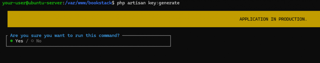 Генерация уникального ключа шифрования - Как установить BookStack на Ubuntu
