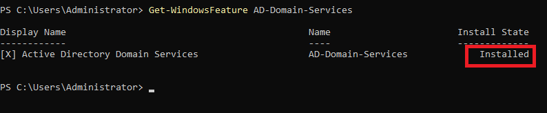 Проверка установки роли Active Directory