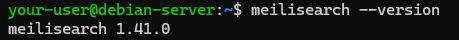 Вывод версии Meilisearch на Ubuntu и Debian