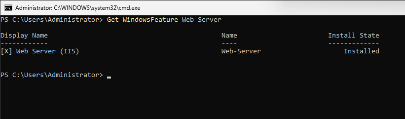 Проверка установки роли IIS
