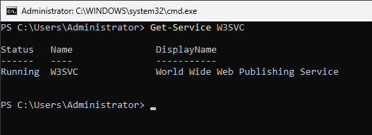 Вывод информации о состоянии службы World Wide Web Publishing Service (W3SVC)