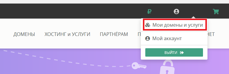 Мои домены и услуги на сайте Webnames