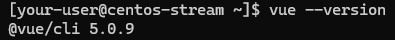 Вывод версии Vue CLI