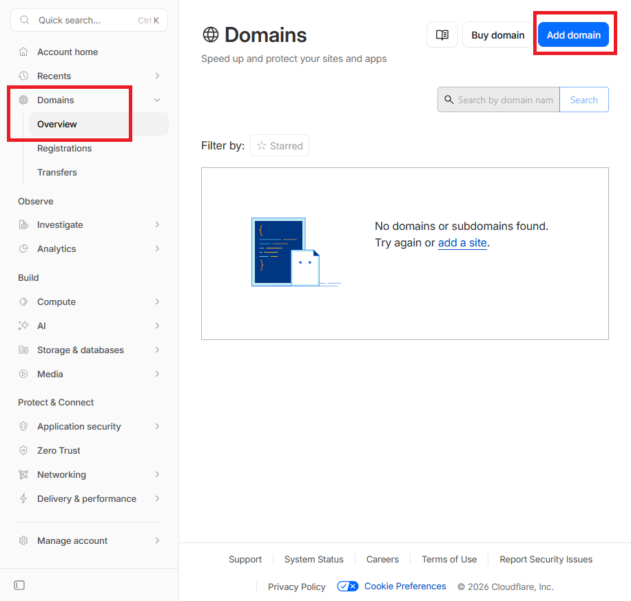 Раздел Домены на сайте Cloudflare - Как настроить DNS