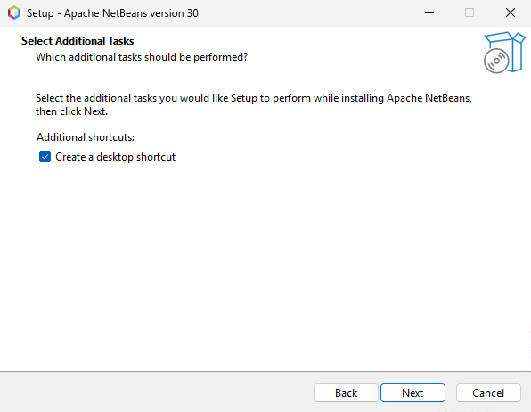 Опция создания ярлыка на рабочем столе при инсталляции NetBeans