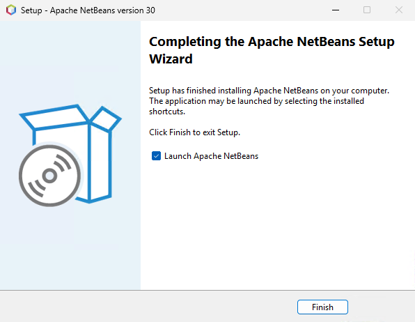 Завершение установки Apache NetBeans