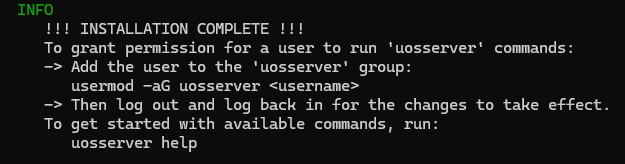 Завершение установки UniFi OS Server на Ubuntu и Debian