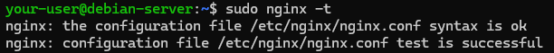 Проверка конфигурации Nginx на корректность синтаксиса