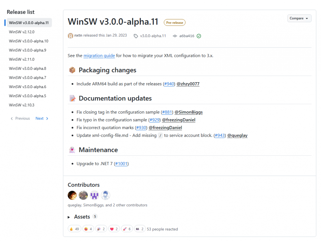 Страница релизов WinSW - Как установить Nginx на Windows Server