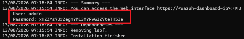 Завершение установки Wazuh на CentOS Stream и Rocky Linux