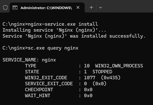 Инсталляция службы Nginx и проверка её текущего состояния