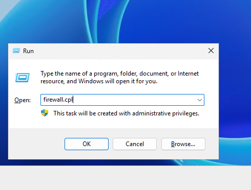 Подключение к интерфейсу брандмауэра Windows