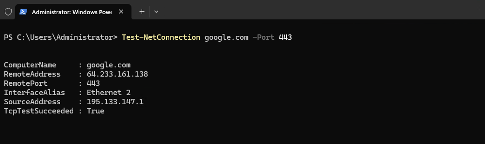 Проверка порта удалённого сервера - Проверка сети Test-Connection и Test-NetConnection